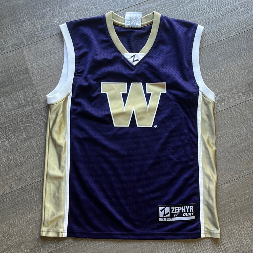 EUC University of Washington Sleeveless Mesh Basketball Jersey